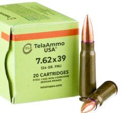 Tela Impex 7.62x39 124gr FMJ (20rds & 1000rds)