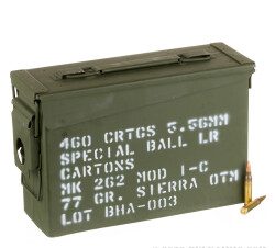 460 Rounds of 5.56x45 Ammo by Black Hills Ammunition in Ammo Can - 77gr OTM Mk 262 MOD 1-C